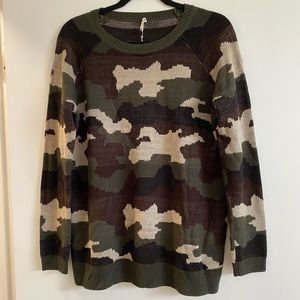 Camouflage pullover sweater